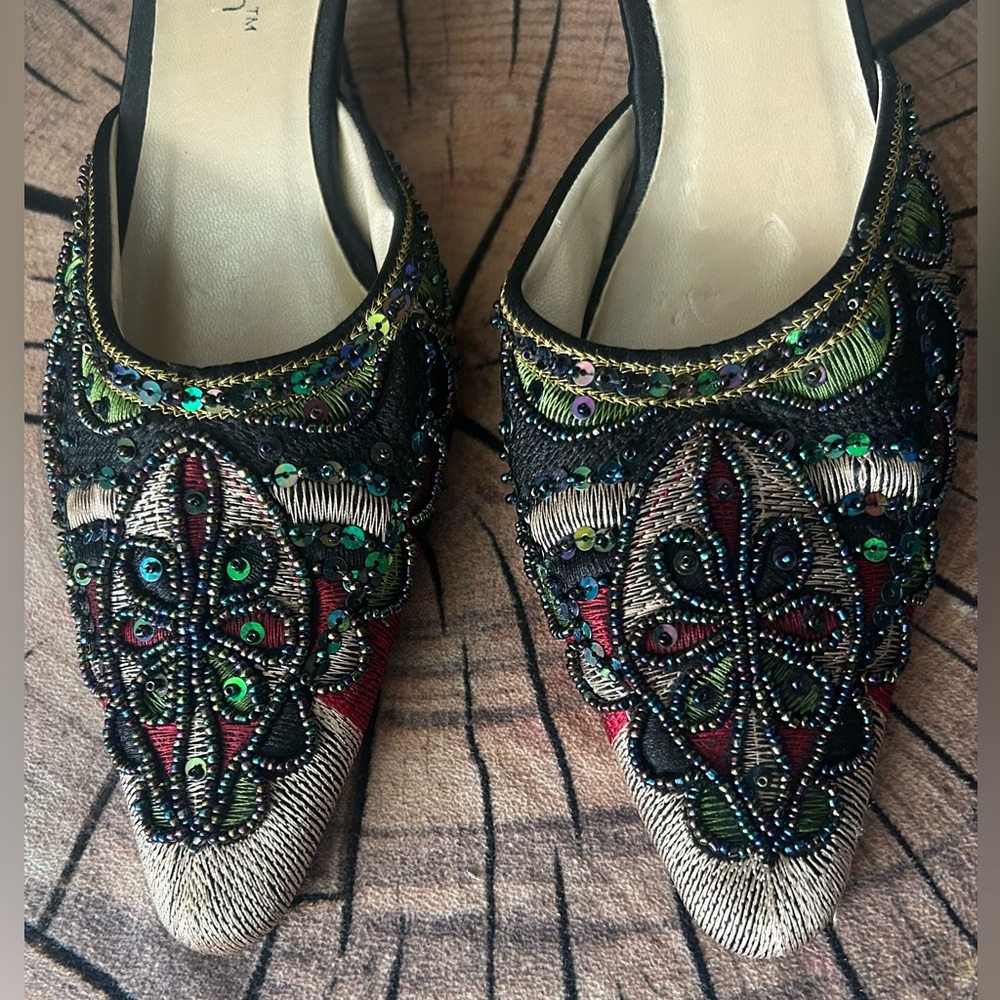 Redsilksash Sz 6.5 Beaded Mules